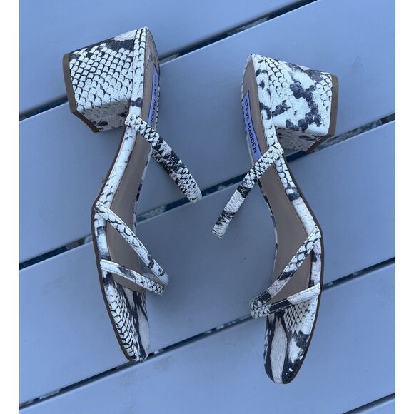 Steve Madden Block Heel Snake Print Sandal - Size 7.5 - Multicolored - Picture 3 of 9